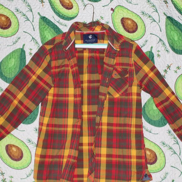 Rocawear Mens Size XLarge White /& Red Plaid Classic Fit Button Down Shirt New